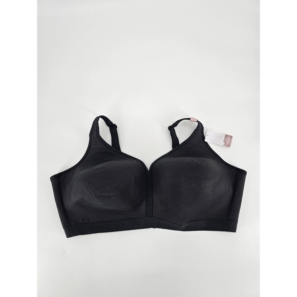 Cacique Other - Lane Bryant Cacique Lightly Lined No-Wire‎ w Mesh Center Black Bra 50DDD